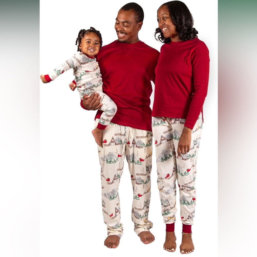 Burt's Bees Baby Family Christmas Pajamas Organic Cotton PJs, Size M Men’s